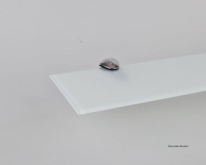  Półka szklana matowa szkło lacomat 4 mm prostokątna z uchwytami