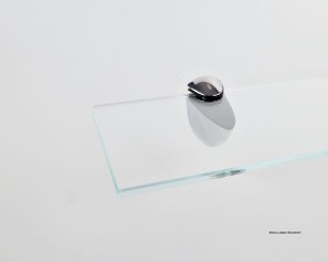 Półka szklana 4 mm przezroczysta szkło OptiWhite prostokątna z uchwytami