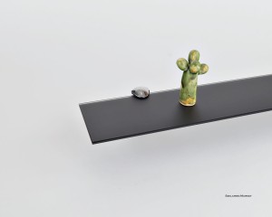 Półka szklana czarna matowa 4 mm matelac prostokątna z uchwytami