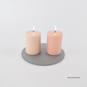 Podstawka szklana pod świece - szara matowa - okrągła - różne wymiary  