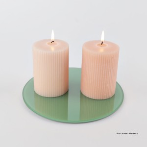  Podstawka szklana pod świece zielona okrągła