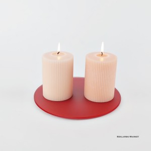 Podstawka szklana pod świece czerwona matowa okrągła