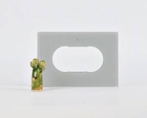 Osłona szklana szara matowa 15x22 podwójna pod kontakt gniazdko 