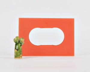 Osłona szklana pomarańczowa matowa 15x22 podwójna pod kontakt gniazdko