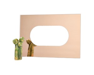 Osłona szklana lustro miedziane 15x22 podwójna pod kontakt gniazdko