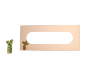 Osłona szklana lustro miedziane 15x36 poczwórna pod kontakt gniazdko 