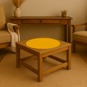 Szyba żółta matowa na stół stolik matelac 4 mm okrągła