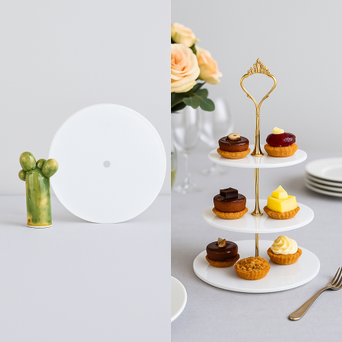 Szkło extra białe do patery - okrągłe z otworem - różne rozmiary