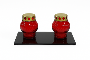  Podstawka szklana pod znicze  prostokątna czarna