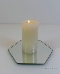 Podstawka pod świece - lustro - heksagon   
