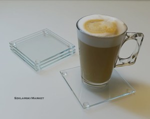 Podkładka szklana pod kubek przezroczysta szkło Optiwhite 4 mm