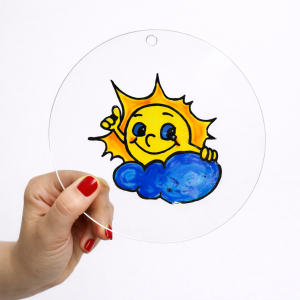 Szkło do malowania przezroczyste okrągłe koło z otworem