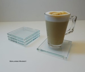 Podkładka szklana pod kubek przezroczysta szkło Optiwhite 6 mm