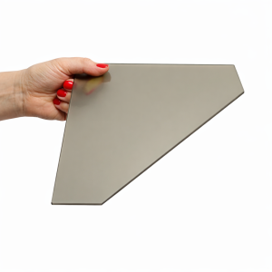  Półka szklana narożna ścięta brązowa matowa 4 mm satyna