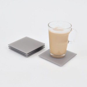 Podkładka szklana pod kubek matowa brązowa orzechowa